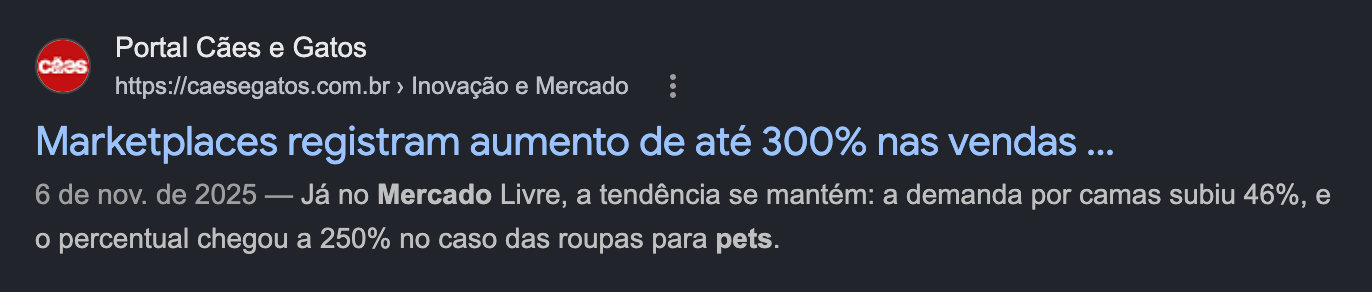Notícia sobre mercado pet 3
