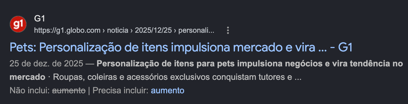 G1 – Mercado pet